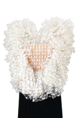 Fall 1987 James Galanos Extreme Ruffled Swiss Dot & Silk Dress