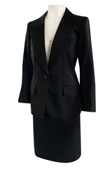 Iconic Fall 1996 Yves Saint Laurent True Haute Couture 'Le Smoking' Black Tuxedo Skirt Suit