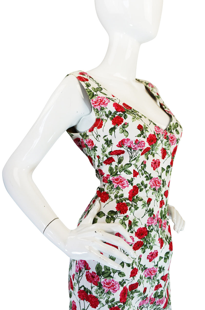 1990s Dolce & Gabbana Pretty Floral Fitted Dress