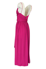 1970s Marita by Anthony Muto Pink Jeresey Wrapped Halter Dress