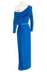 Important Spring 1993 Yves Saint Laurent Haute Couture One Shoulder Silk Crepe Dress