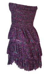 S/S 2011 Isabel Marant Strapless Purple Print Runway Dress Look 3
