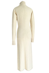 Warm & Cozy 2000s Celine by Pheobe Philo Cream Sweater Dress w High Neck