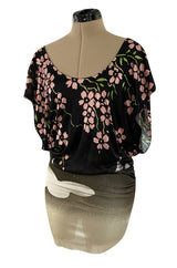 Iconic Spring 2003 Gucci by Tom Ford Runway Cherry Blossom Kimono Mini Dress