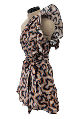 Spring 2017 Isabel Marant "Lavern" Printed One Shoulder Runway Dress w Ruffle Details