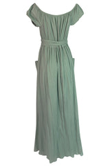 S/S 2016 Mara Hoffman Pale Green Cotton Gauze Off Shoulder Dress