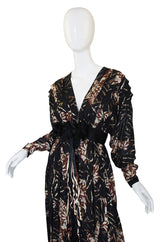 1970s Silk & Gold Thread Galanos Gown