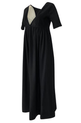 1960s Rudi Gernreich for Harmon Knits Deep Front Plunge Black Dress