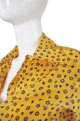 1975 Valentino Lemon & Blue Silk Shirt