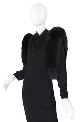 1980s Lillie Rubin Fur Shoulder Gown