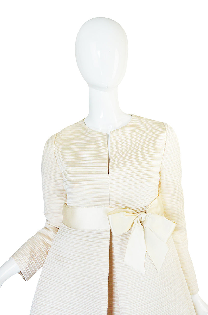 1960s Couture Gustave Tassell Pleated Silk Dress