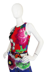 1990s Floral Versace Jeans Couture Bodysuit & Tights