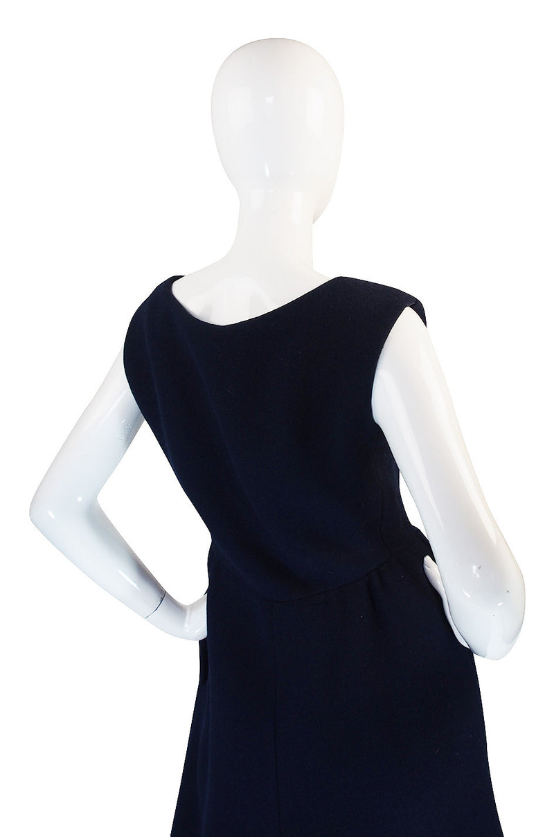 1960s Structured Blue Norman Norell Dress