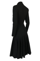 Fall 1988 Patrick Kelly Black Knit Fitted & Flared Skirt Dress