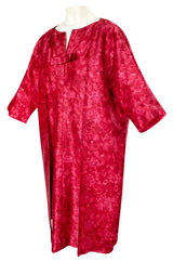 Mid 1950s Christian Dior London Demi-Couture Raspberry Printed Silk Coat & Dress Set