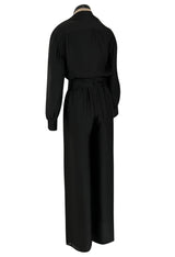 Chic Fall 1972 Christian Dior by Marc Bohan Haute Couture Black Silk Pant Set