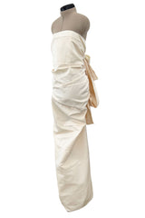 Beautiful 2013 Lanvin Blanche by Alber Elbaz Strapless Ruffled Ivory Silk Wedding Gown