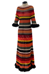 Gorgeous Resort 2018 Christian Dior by Maria Grazia Chiuri Stripe Knit Dress w Fringing