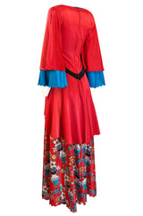 1971 Giorgio Sant' Angelo Medieval Collection Printed Jersey Dress