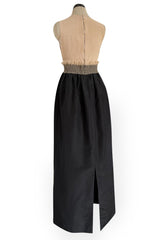 Prettiest 1998 Isaac Mizrahi Sleeveless Top & Black Silk & Silk Chiffon Taffeta Skirt Set