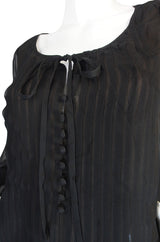 1976 Yves Saint Laurent Haute Couture Silk Chiffon Top