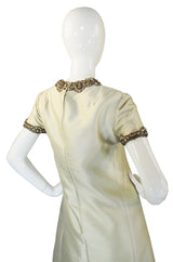 1960s Silk & Bead Malcolm Starr Shift Dress