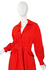 1960s Red Andre Courreges Trench Coat