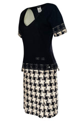 2005 Cruise Chanel Classic Boucle Skirt & Black Cashemere Top Set