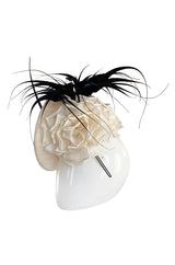 Bespoke 2001-2006 Philip Treacy Haute Couture Parasisal Feather & Silk Flower Topper Hat
