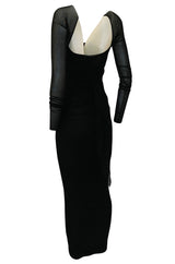 c.1990 Giorgio di Sant Angelo Black Stretch Net Multi Length Dress