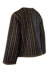 1982 Yves Saint Laurent Gold Metallic Top Stitched Jacket