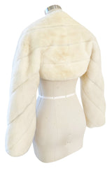 Fall 2004 Valentino Runway Documented Ivory Cream Mink Fur Shrug
