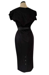 Iconic Fall 2005 Roland Mouret Heavily Documented Black Stretch Wool Mix Galaxy Dress