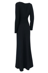 Fall 2005 Christian Dior Supermodel Length Navy Side Button Dress