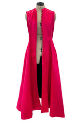 Spectacular Spring 2015 Christian Dior by Raf Simons Runway Brilliant Pink Gillet Vest Dress Coat
