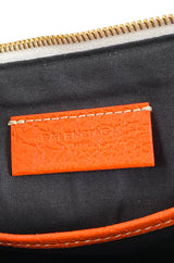 Spring 2017 Balenciaga Orange Blanket Flower Print Flat Large Clutch Bag