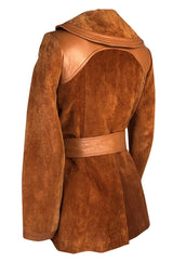 1970s Giorgio Sant'Angelo Orange Colored Suede & Leather Jacket