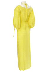 Fall 2016 Rosie Assoulin 'Holster' Bubble Sleeve Yellow Puff Fabric Tie Dress