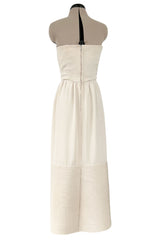 Mid 1950s to Early 1960s Christian Dior Demi-Couture Ivory Silk Strapless Dress & Stole