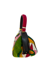 1960s Emilio Pucci for Jana Printed Velvet & Leather Top Handle Bag