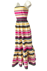 Spring 2016 Salvatore Ferragamo Ad Campaign Striped Strapless Dress