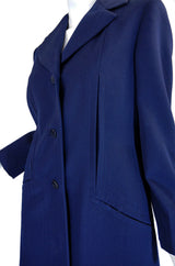 1960s Blue Bill Blass Seamed Navy Coat