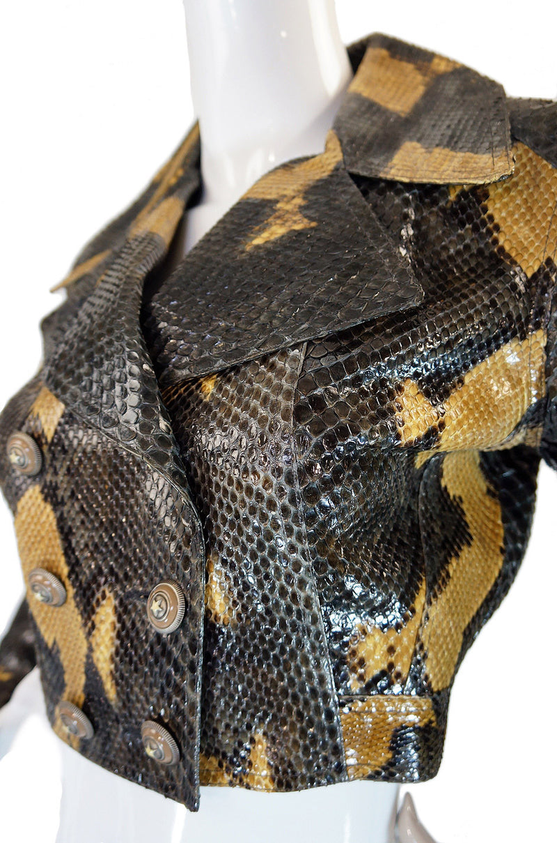 1991 Museum Held Alaia Exotic Python Skin Biker Jacket