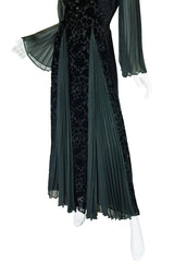 1970s Cut Velvet Thea Porter Gown