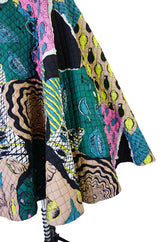 1950s Rare Quilted Fish Print Circle Skirt