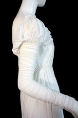 1970s Norma Kamali White Jersey Gown