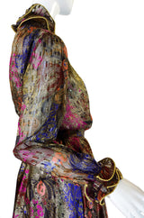 1970s Silk Louis Feraud Silk Metallic Set