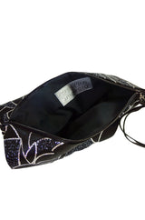 Vintage Black & Silver Glitter Fold Clutch
