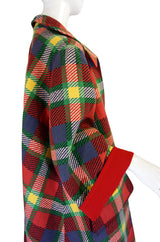 1970s Valentino Plaid Swing Coat