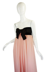 1970s Pink Strapless BIll Blass w Shawl